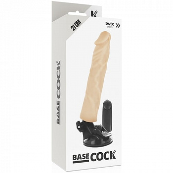 Вибромассажер с пультом управления BASECOCK REALISTIC VIBRATOR REMOTE CONTROL FLESH 21CM в магазине ESEXTOYS