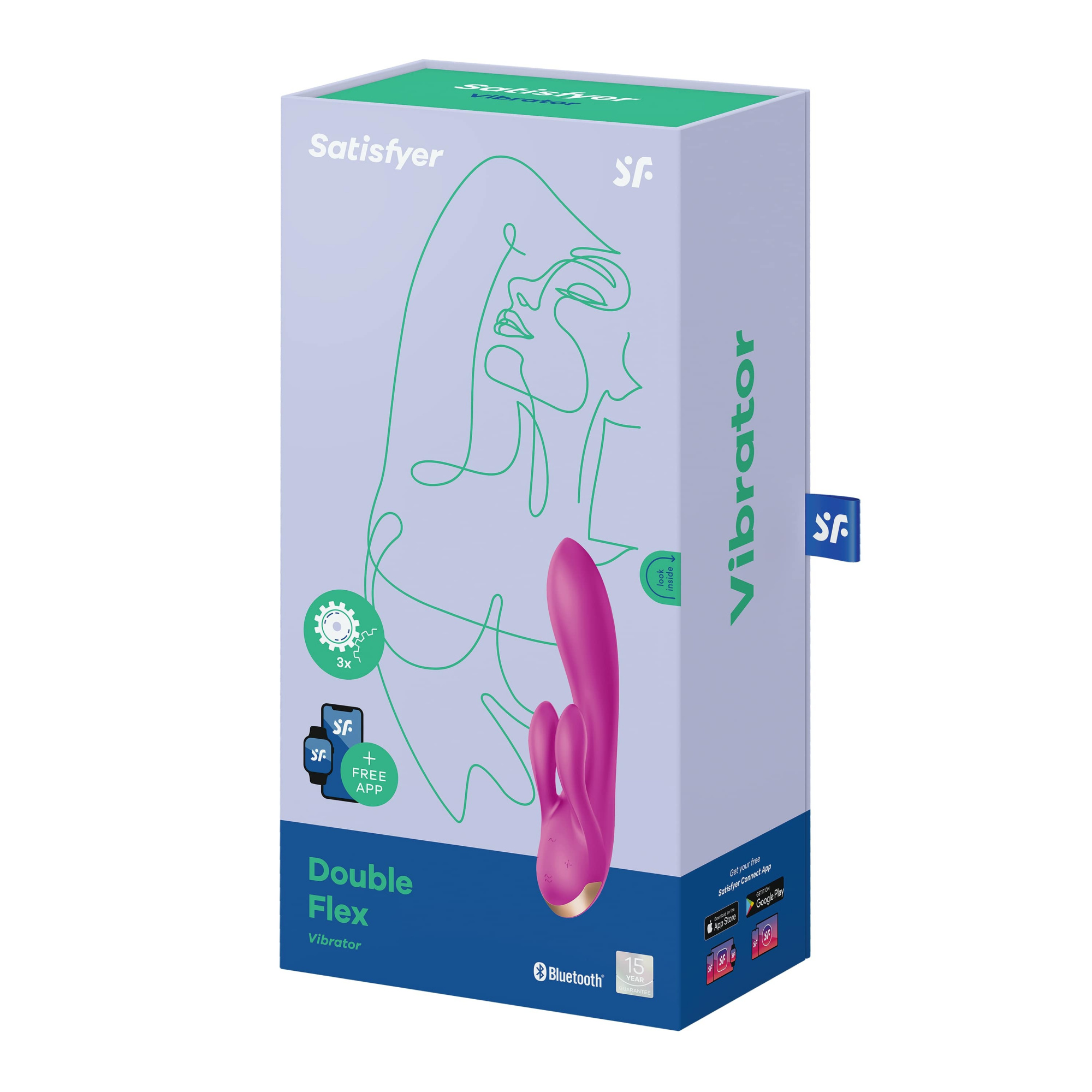 Вибратор-кролик Satisfyer Double Flex с двумя клиторальными отростками (фиолетовый) в магазине ESEXTOYS
