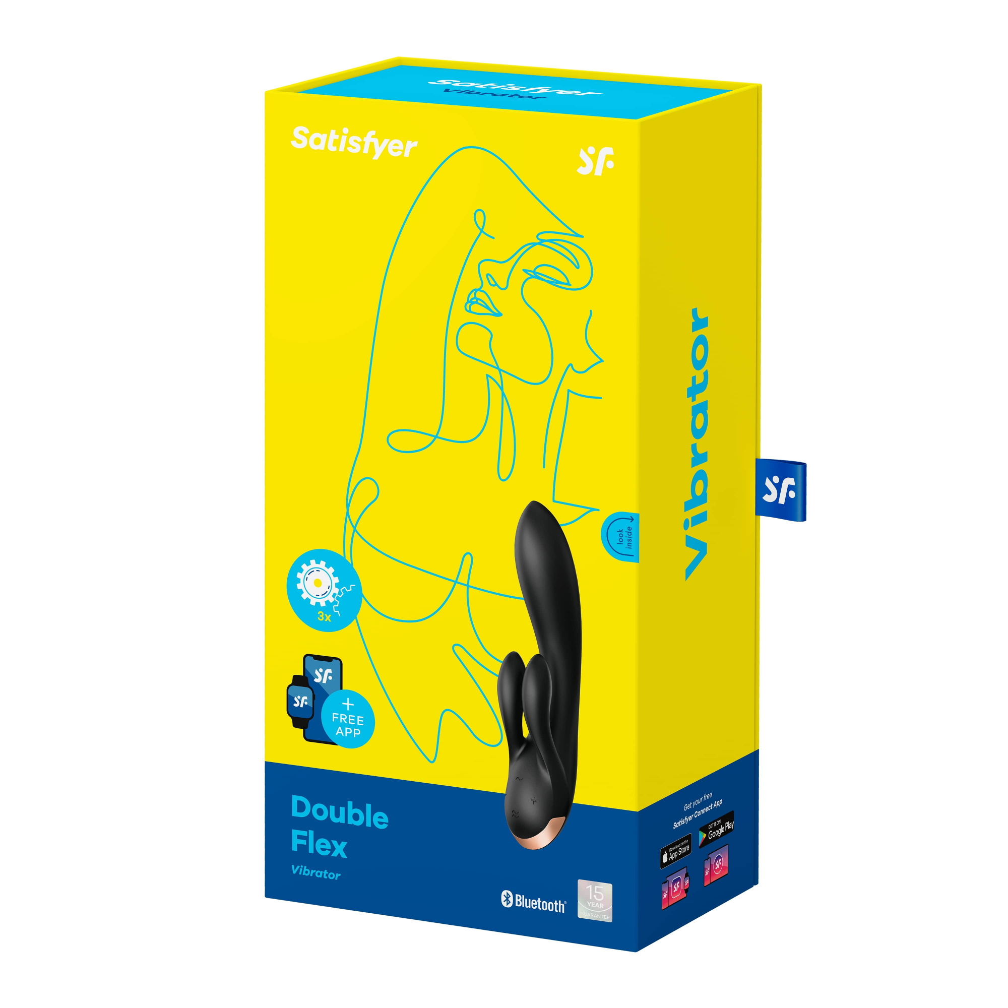 Вибратор-кролик Satisfyer Double Flex с двумя клиторальными отростками (черный) в магазине ESEXTOYS