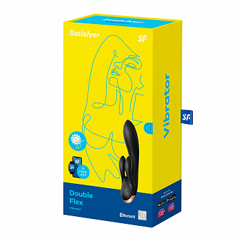 Вибратор-кролик Satisfyer Double Flex с двумя клиторальными отростками (черный) в магазине ESEXTOYS