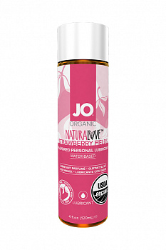Органический лубрикант на водной основе с клубникой / JO Naturlove USDA Strawberry fields 4oz - 120 в магазине ESEXTOYS