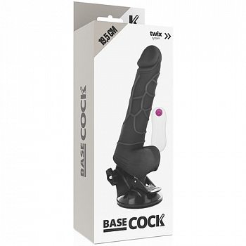 Вибромассажер с пультом управления BASECOCK REALISTIC VIBRATOR REMOTE CONTROL BLACK 19.5CM в магазине ESEXTOYS
