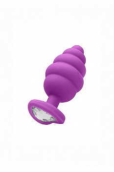 Анальная пробка Regular Ribbed Diamond Heart Plug в магазине ESEXTOYS