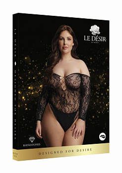 Боди Wonder Rhinestone Bodysuit Plus size (черный) со стразами в магазине ESEXTOYS