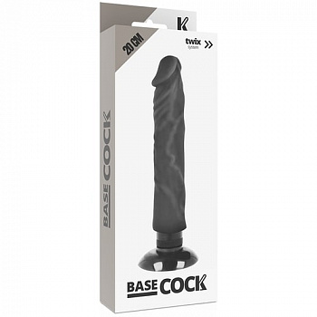 Вибромассажер BASECOCK REALISTIC VIBRATOR 2-1 BLACK 20CM в магазине ESEXTOYS