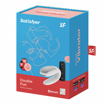Парный вибратор Satisfyer Double Fun с возможностью управления через пульт и приложение (белый) в магазине ESEXTOYS