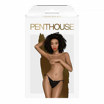Кружевные трусики с боковыми завязками и доступом Too hot to be real black (L/XL) в магазине ESEXTOYS