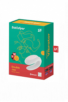 Парный вибратор Satisfyer Double Joy с возможностью управления через приложение (белый) в магазине ESEXTOYS