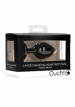 Анальная пробка Large Ribbed Diamond Heart Plug в магазине ESEXTOYS