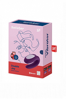 Парный вибратор Satisfyer Double Joy с возможностью управления через приложение (фиолетовый) в магазине ESEXTOYS