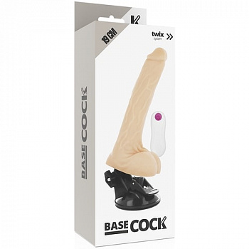 Вибромассажер с пультом управления BASECOCK REALISTIC VIBRATOR REMOTE CONTROL FLESH 19 CM в магазине ESEXTOYS