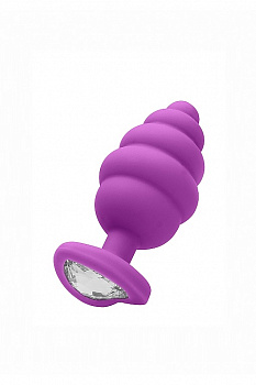 Анальная пробка Large Ribbed Diamond Heart Plug в магазине ESEXTOYS